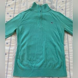 Teal Vineyard Vines Quarter Zip Women’s Sweater